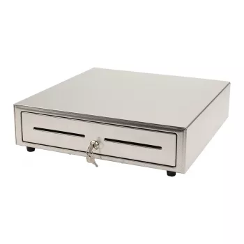Manual cash drawer Olympia LD 410S, stainless steel housing, 415×410×104 mm, 6.5 kg