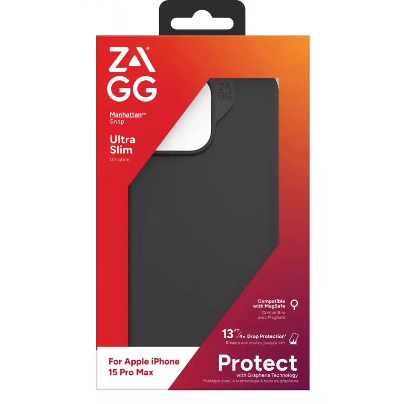 ZAGG Cases Manhattan Snap Apple iPhone 15 Pro Max Black EN/FR