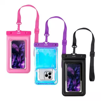 Waterproof Universal Phone Pouch LAUT POP AQUA IP68, black — for smartphones