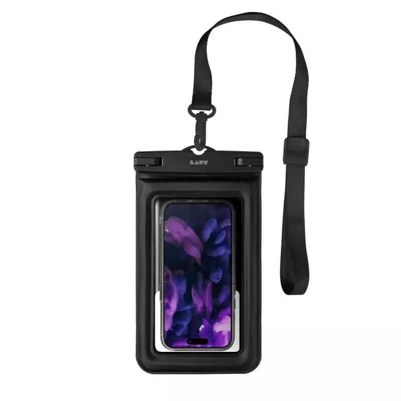 Waterproof Universal Phone Pouch LAUT POP AQUA IP68, black — for smartphones