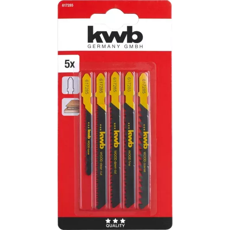 Jigsaw blade KWB 617285 High carbon steel 5 pcs
