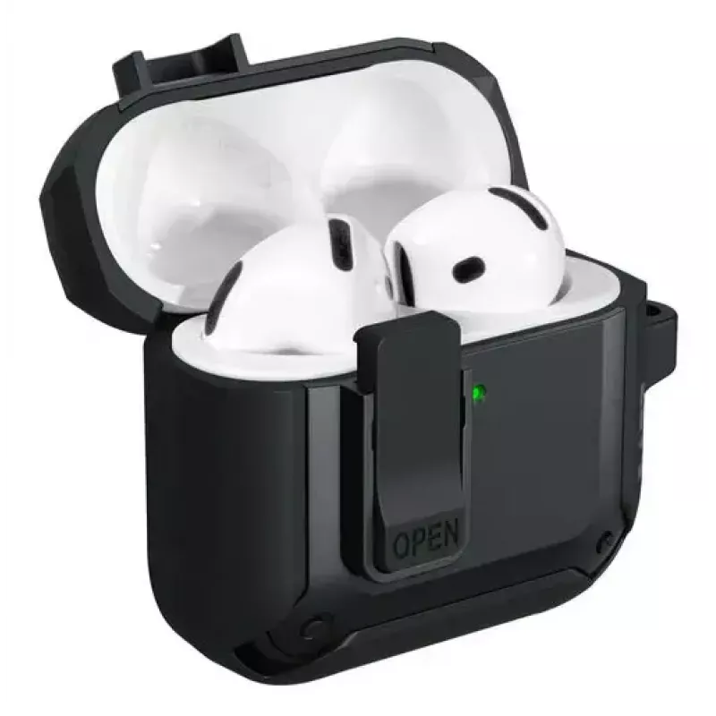 Protective case for AirPods 4 LAUT ZENTRY — Polycarbonate + TPU, Black