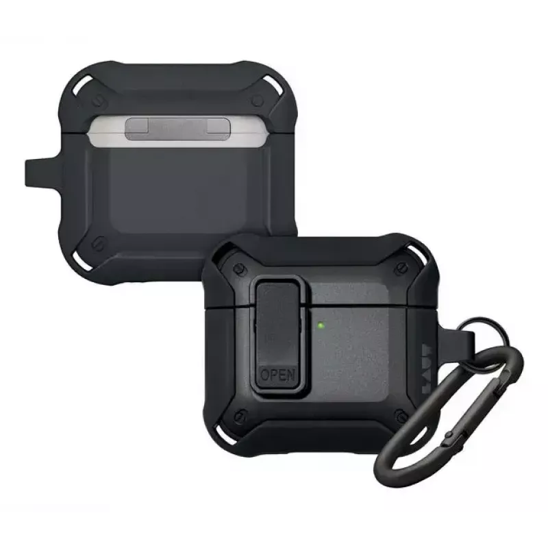 Protective case for AirPods 4 LAUT ZENTRY — Polycarbonate + TPU, Black