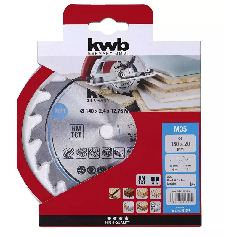 Circular Saw Blade KWB 583557 Tungsten Carbide Tipped 1 pc
