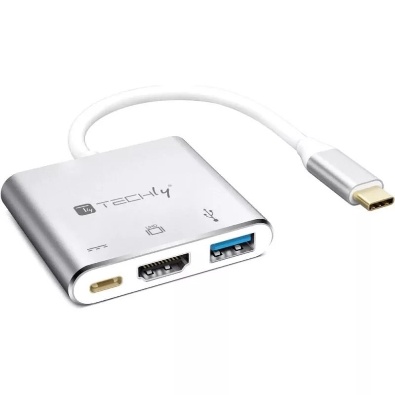 Techly IADAP USB31-HDMIPTY laptop dock/port replicator Wired USB 3.2 Gen 1 (3.1 Gen 1) Type-C Silver