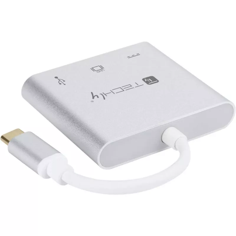 Techly IADAP USB31-HDMIPTY laptop dock/port replicator Wired USB 3.2 Gen 1 (3.1 Gen 1) Type-C Silver
