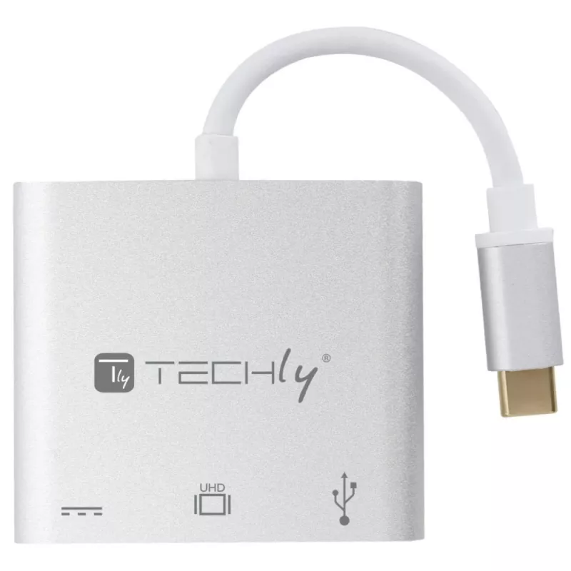Techly IADAP USB31-HDMIPTY laptop dock/port replicator Wired USB 3.2 Gen 1 (3.1 Gen 1) Type-C Silver