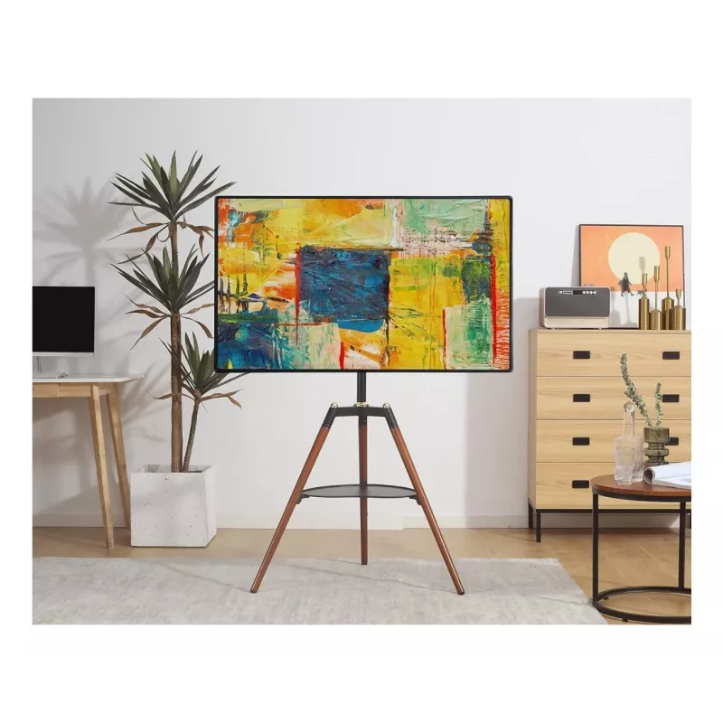 Techly ICA-TR58 TV mount/stand 165.1 cm (65 inch) Black, Wood