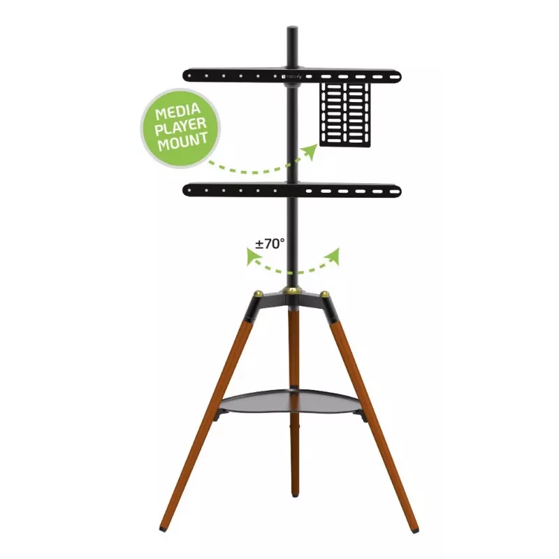 Techly ICA-TR58 TV mount/stand 165.1 cm (65 inch) Black, Wood