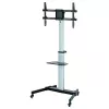 Techly Floor Stand with Shelf Trolley TV LCD/LED 37-86 inch, 200 x 200 mm, 600 x 400 mm, -10 - 5°, 180°, Aluminium, Plastic, Steel, Black, Grey