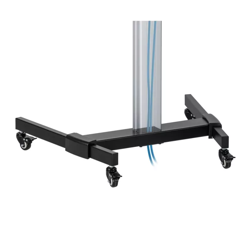 Techly Floor Stand with Shelf Trolley TV LCD/LED 37-86 inch, 200 x 200 mm, 600 x 400 mm, -10 - 5°, 180°, Aluminium, Plastic, Steel, Black, Grey