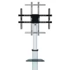 Techly Floor Stand with Shelf Trolley TV LCD/LED 37-86 inch, 200 x 200 mm, 600 x 400 mm, -10 - 5°, 180°, Aluminium, Plastic, Steel, Black, Grey