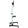 Techly Floor Stand with Shelf Trolley TV LCD/LED 37-86 inch, 200 x 200 mm, 600 x 400 mm, -10 - 5°, 180°, Aluminium, Plastic, Steel, Black, Grey