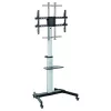 Techly Floor Stand with Shelf Trolley TV LCD/LED 37-86 inch, 200 x 200 mm, 600 x 400 mm, -10 - 5°, 180°, Aluminium, Plastic, Steel, Black, Grey
