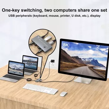 Techly IDATA KVM-DPC8K KVM switch Grey