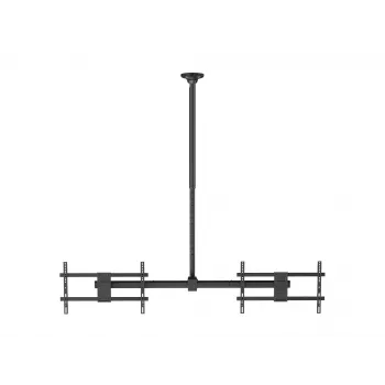 Ceiling mount for dual screens EQUIP 32 inch–60 inch (VESA 200x200–600x400, max 80 kg, swivel ±180°), black