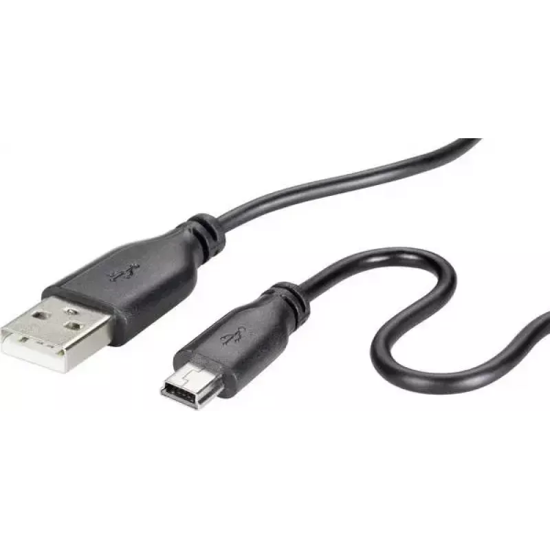 USB 2.0 data cable Renkforce RF-4080792, USB A to Mini-USB B, 1 m, Black