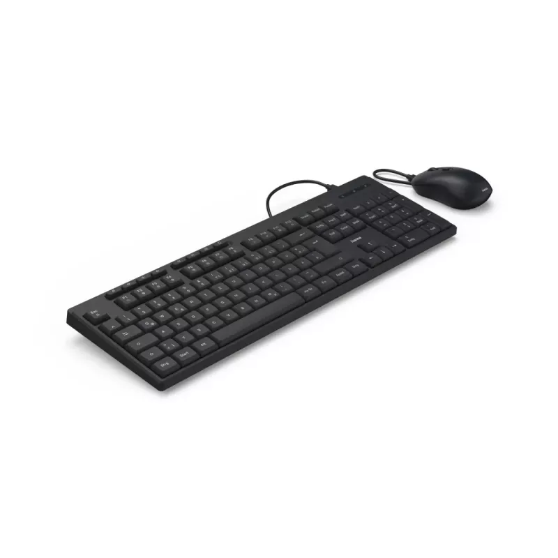 Hama CKM-200 keyboard Mouse included Home/Office USB QWERTZ German Black