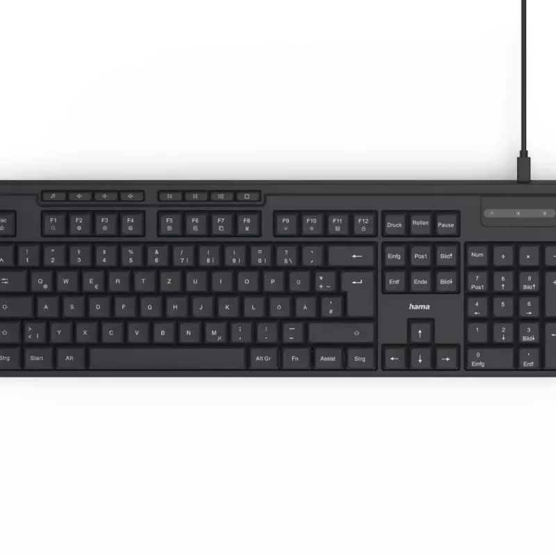 Hama CKM-200 keyboard Mouse included Home/Office USB QWERTZ German Black