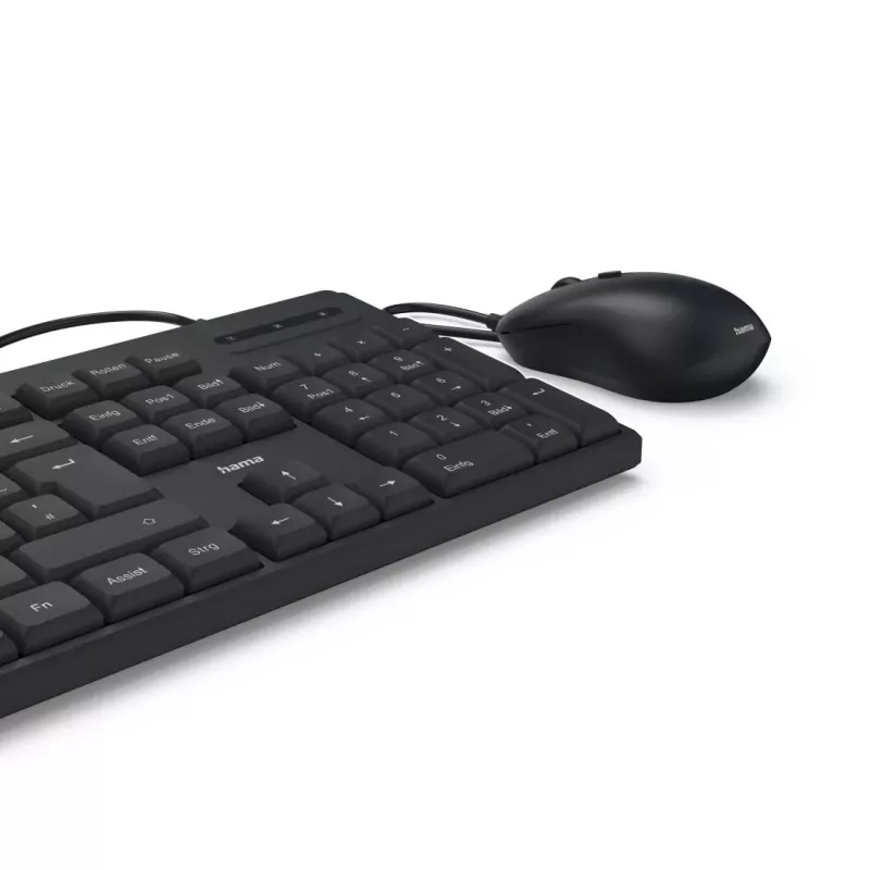Hama CKM-200 keyboard Mouse included Home/Office USB QWERTZ German Black