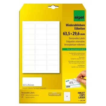 Self-adhesive label Sigel LA210 Rounded rectangle Removable