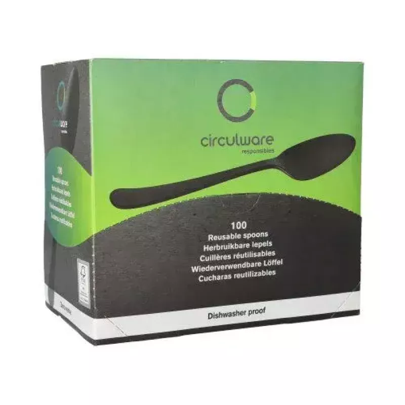 Disposable soup spoon Papstar 96528 Polypropylene Black 190 mm 100 pcs