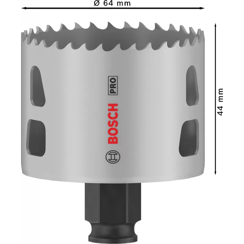 Hole Saw Bosch PRO Multi Material PC Plus 44/64 mm — Single, 44–64 mm Diameter, for Drill, Drywall/Metal/Plastic/Softwood