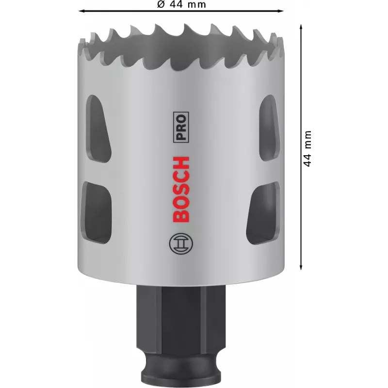 Hole saw Bosch PRO Multi Material PC Plus 44 mm for drill, suitable for drywall, metal, plastic, softwood