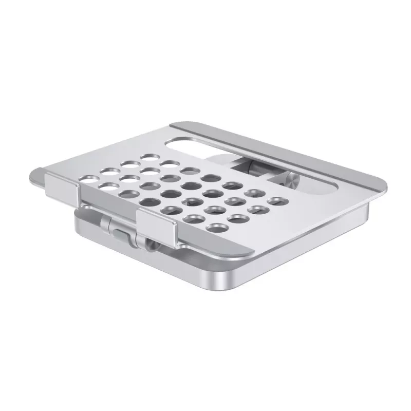 Techly 8-in-1 USB-C Hub Docking Station Tablet Stand, Tablet stand, Silver, Aluminium, 360°, USB 3.2 Gen 1 (3.1 Gen 1) Type-C, 5000 Mbit/s