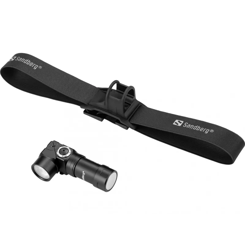 Sandberg Headlamp 500 Duo, Headband flashlight, Black, Aluminium, IP44, LED, 25 lm