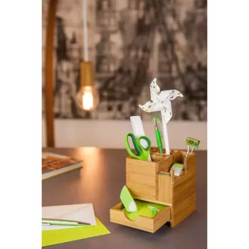 Pen and pencil holder WEDO 61 1707 in bamboo — 103×103×117 mm