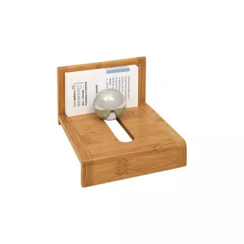 Business card holder WEDO 61 1407 — bamboo wood, 114×100×69 mm
