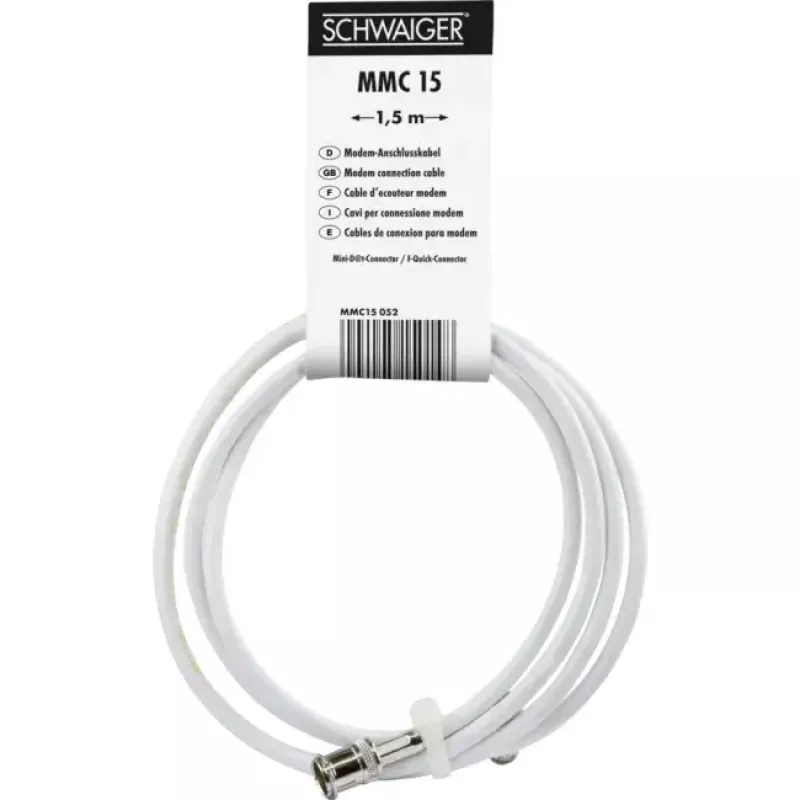 Coaxial Cable Schwaiger MMC15 052 1.5m Mini D F White