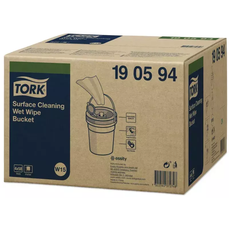 Surface preparation wipe Tork 190594 — white, 58 wipes, pack 158×158×191 mm