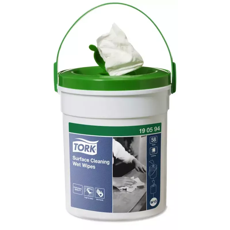 Surface preparation wipe Tork 190594 — white, 58 wipes, pack 158×158×191 mm