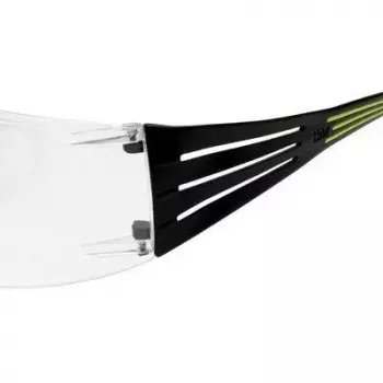 Safety goggles 3M SF4000CC1 — plastic protective eyewear, transparent lens, black/green