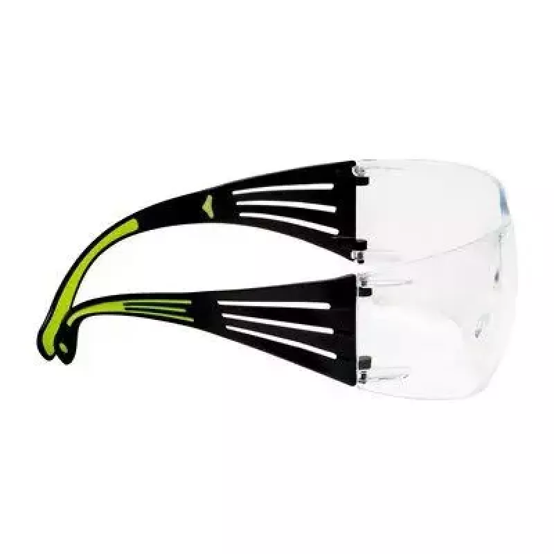 Safety goggles 3M SF4000CC1 — plastic protective eyewear, transparent lens, black/green