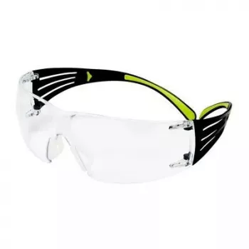 Safety goggles 3M SF4000CC1 — plastic protective eyewear, transparent lens, black/green