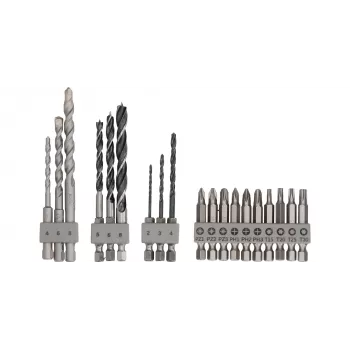 Drill bit set Bosch 2609256989, 19 pieces — for concrete, metal, wood, stainless steel finish