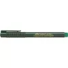 Fineliner pen Faber-Castell 151163 — green ink, black barrel, round shape, 1 pc