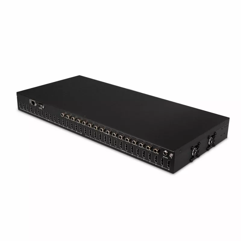 Lindy 16x16 HDMI 4K60 Matrix, HDMI, HDMI, 3.5 mm, 3840 x 2160 pixels, Black, Metal