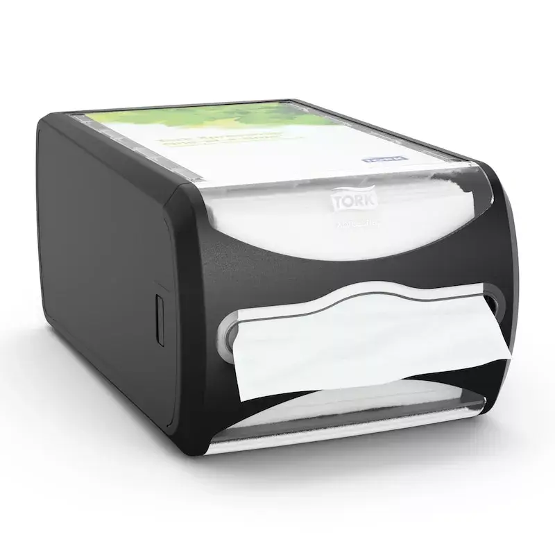 Tork Xpressnap 272511 countertop napkin dispenser, black