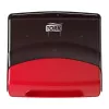Paper towel dispenser Tork 654008 — wall-mounted, width 427 mm, depth 206 mm, height 394 mm, red