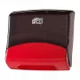 Paper towel dispenser Tork 654008 — wall-mounted, width 427 mm, depth 206 mm, height 394 mm, red