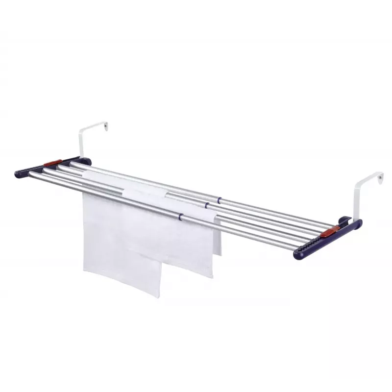 Wall-mounted rack Leifheit Quartett Duo Black Stainless steel