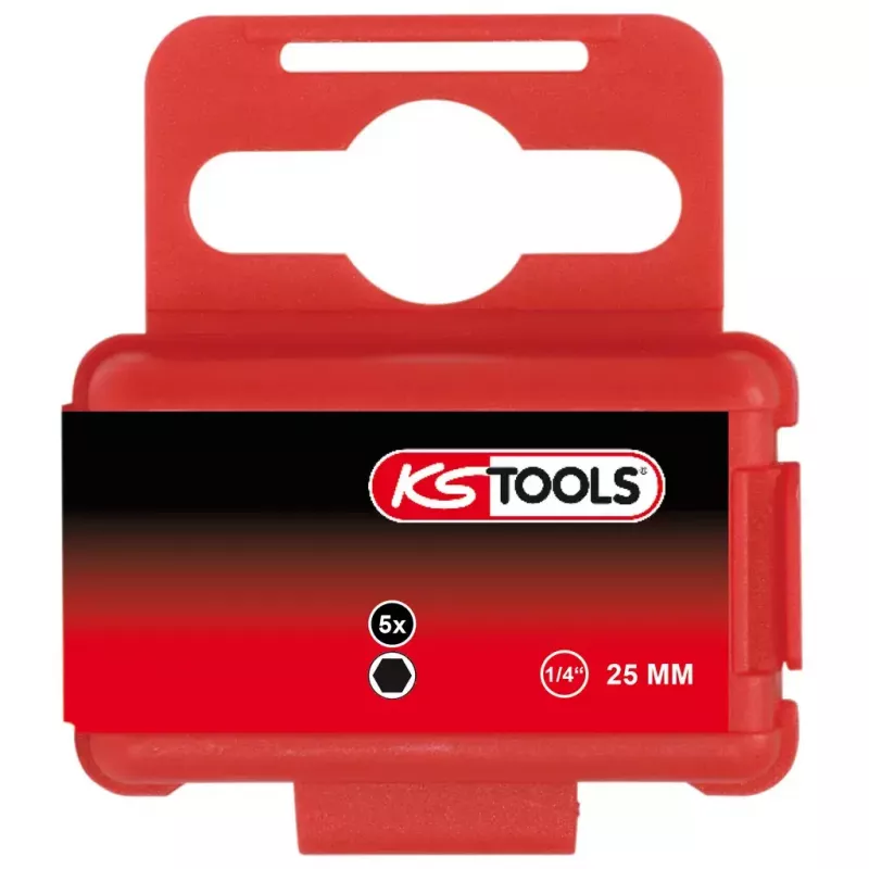 Screwdriver bit KS Tools 911.7854 — Hex metric, nickel, 25 mm, 1/4 inch hex shank (25.4×4 mm)