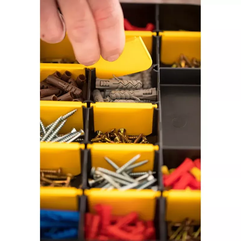 Storage tray Stanley STST81680-1 Rectangular Polypropylene Black Yellow
