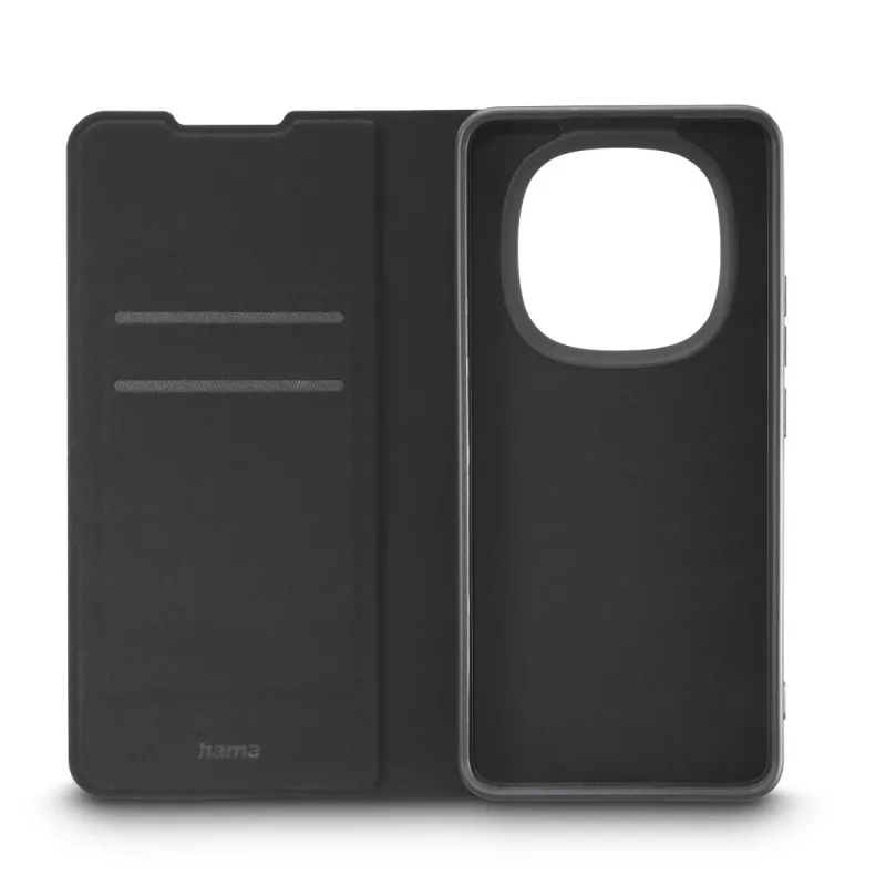 Folio mobile phone case HAMA Daily Protect for Redmi Note 15 (6.77 inch) — Black, 2 card pockets, desktop stand