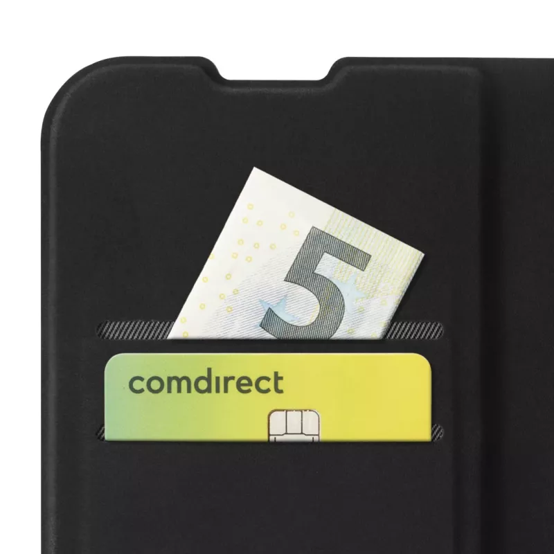 Folio mobile phone case HAMA Daily Protect for Redmi Note 15 (6.77 inch) — Black, 2 card pockets, desktop stand