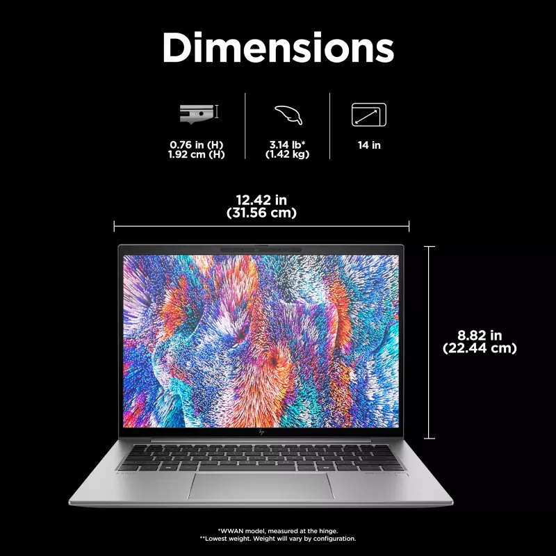 Mobile workstation HP ZBook Firefly G11 14 inch Intel Core Ultra 7 32GB 1TB Intel Graphics Windows 11 Pro